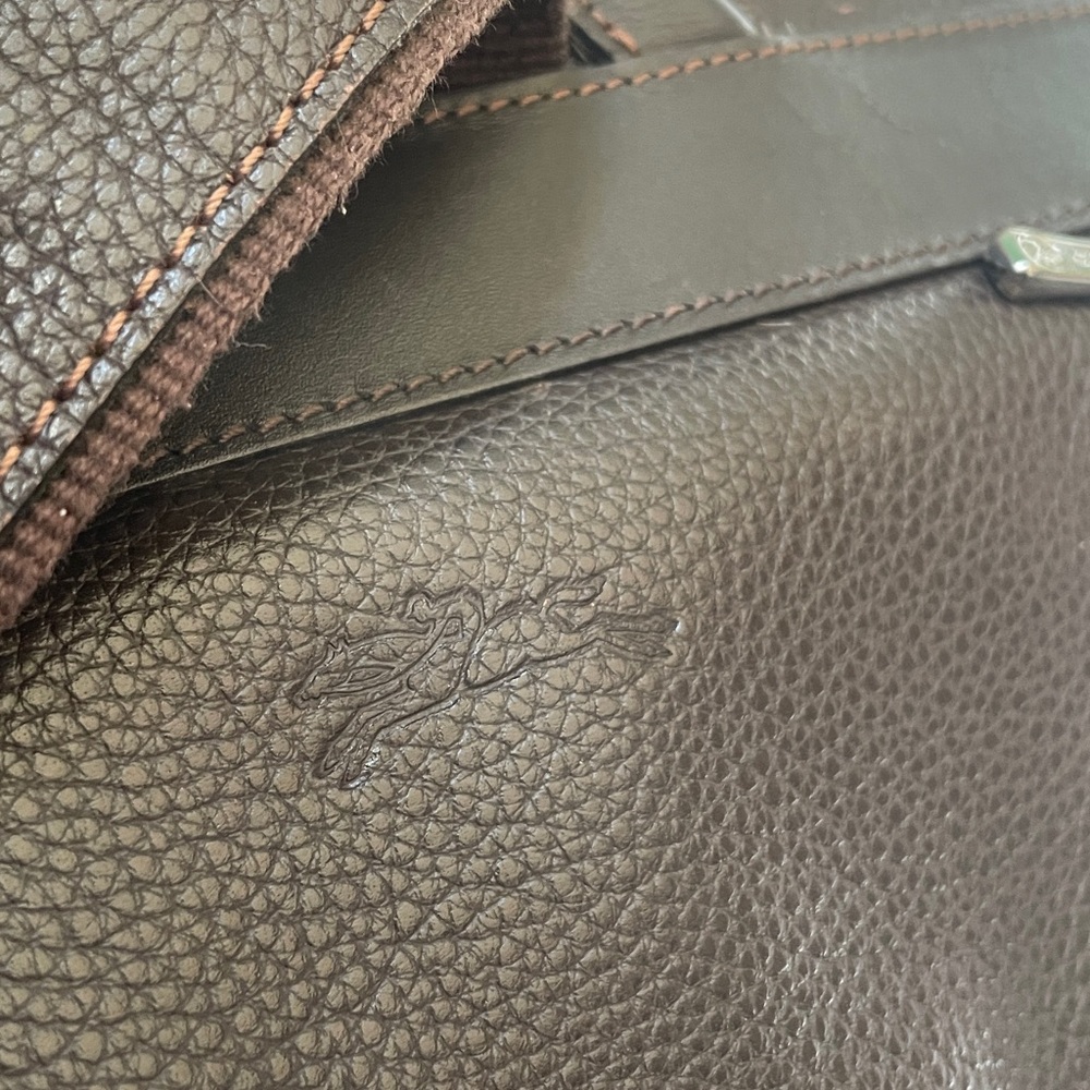 Longchamp le Foulonne dark brown pebbles leather backpack - Picture 4 of 7